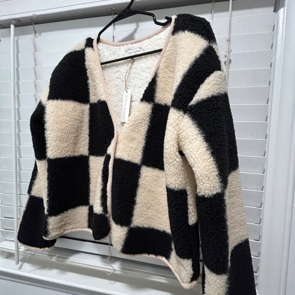 Moon River Shearling Grid Jacket - Picture 2 of 5